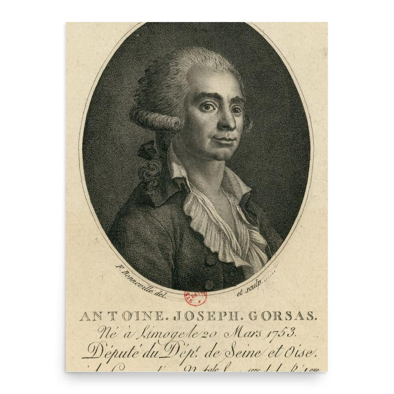 Antoine Joseph Gorsas poster print, in size 18x24 inches.