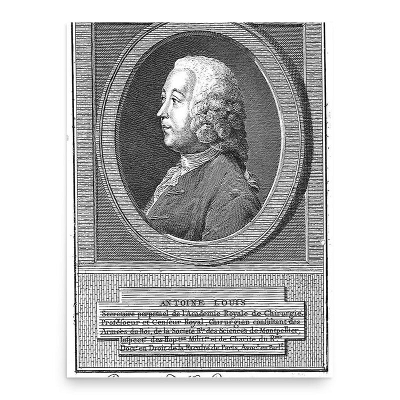 Antoine Louis poster print, in size 18x24 inches.