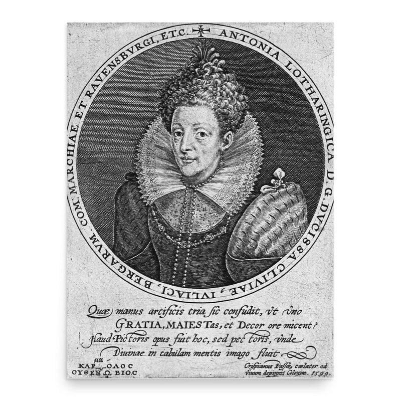 Antonia of Lorraine poster print, in size 18x24 inches.