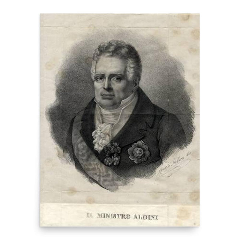 Antonio Aldini poster print, in size 18x24 inches.