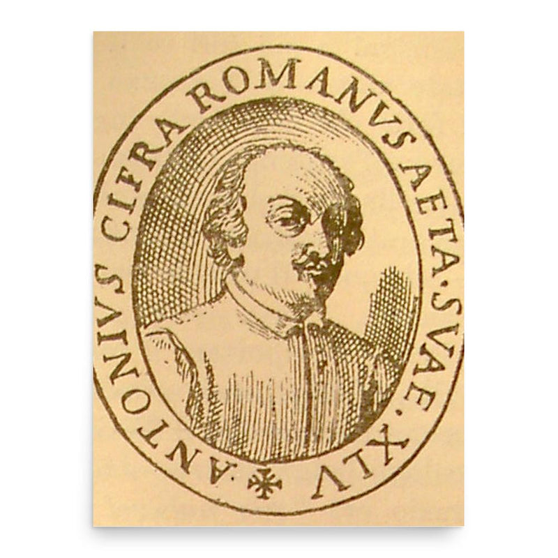 Antonio Cifra poster print, in size 18x24 inches.