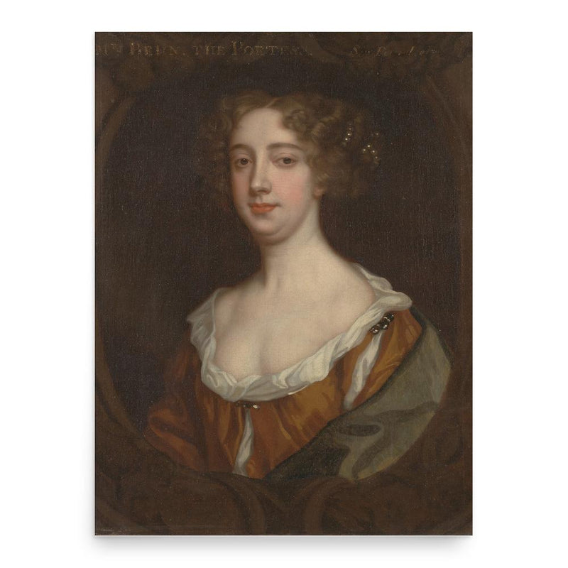 Aphra Behn poster print, in size 18x24 inches.