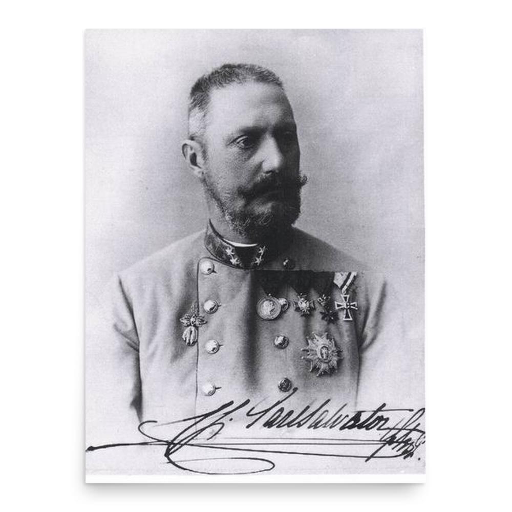 Archduke Karl Salvator of Austria poster print, in size 18x24 inches.