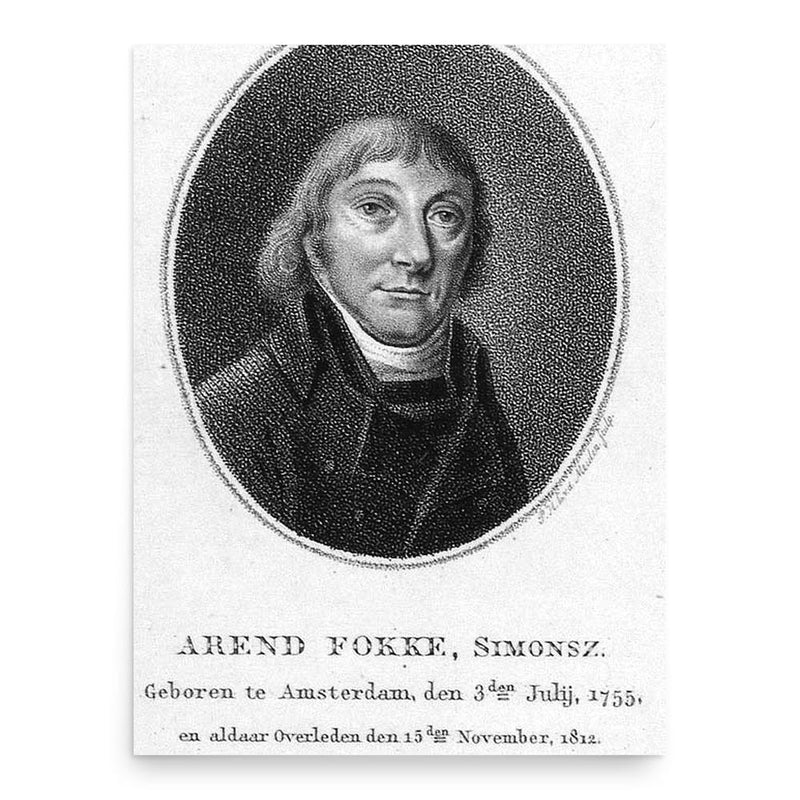 Arend Fokke Simonsz poster print, in size 18x24 inches.