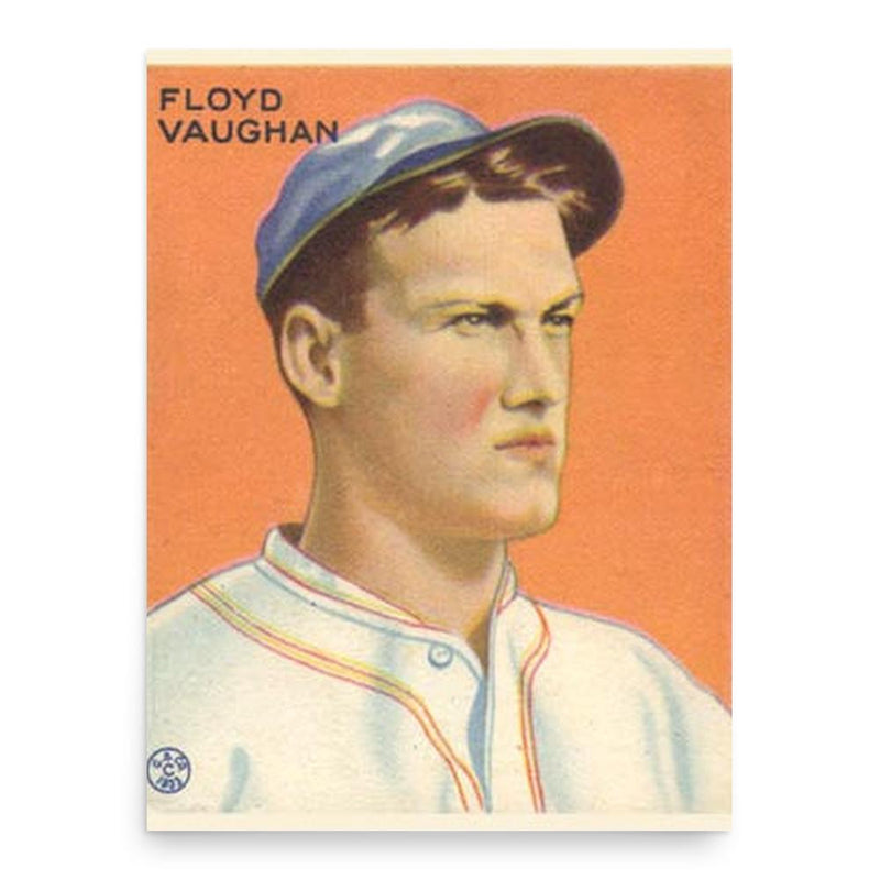 Arky Vaughan poster print, in size 18x24 inches.