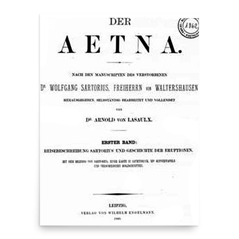 Arnold von Lasaulx poster print, in size 18x24 inches.