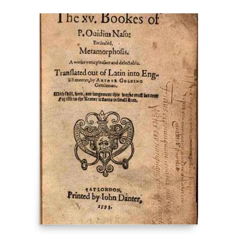 Arthur Golding poster print, in size 18x24 inches.