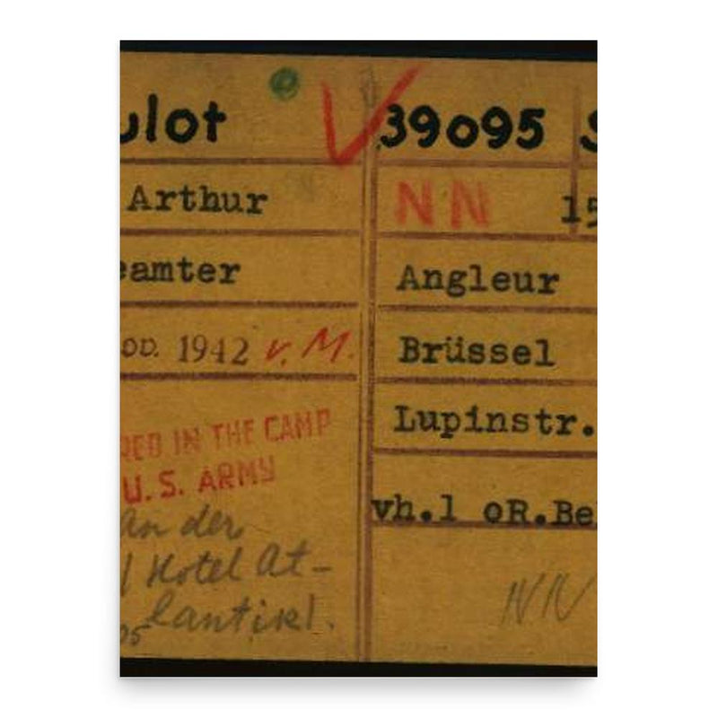 Arthur Haulot poster print, in size 18x24 inches.