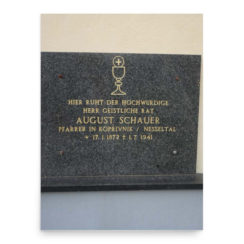 August Schauer poster print, in size 18x24 inches.