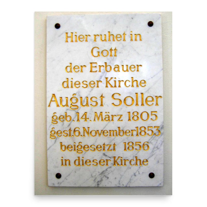 August Soller poster print, in size 18x24 inches.