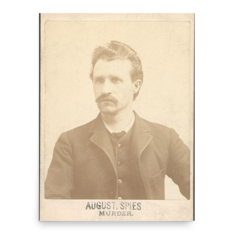 August Spies poster print, in size 18x24 inches.