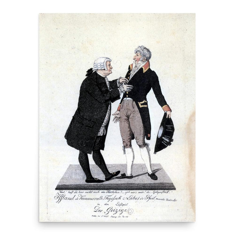 August Wilhelm Iffland poster print, in size 18x24 inches.