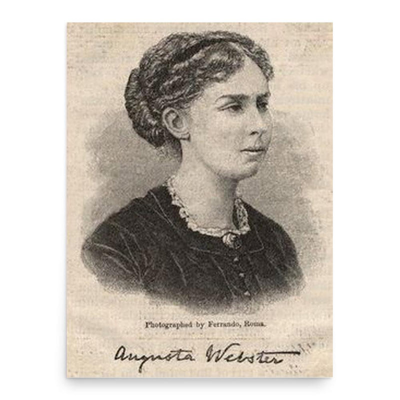 Augusta Webster poster print, in size 18x24 inches.