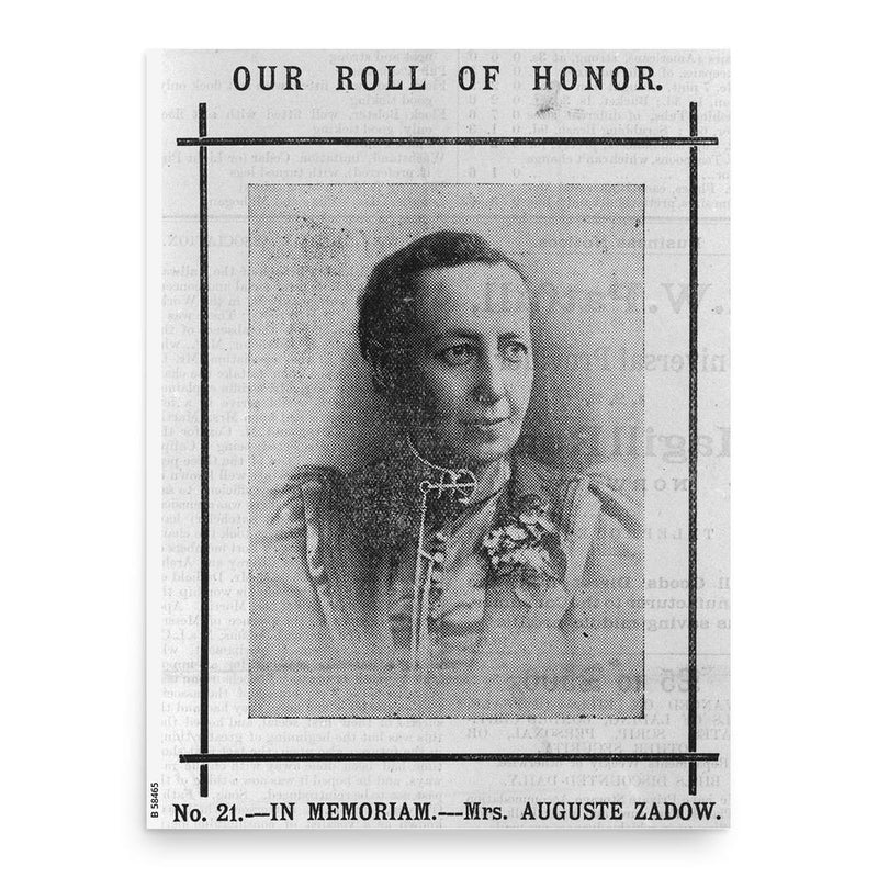 Augusta Zadow poster print, in size 18x24 inches.