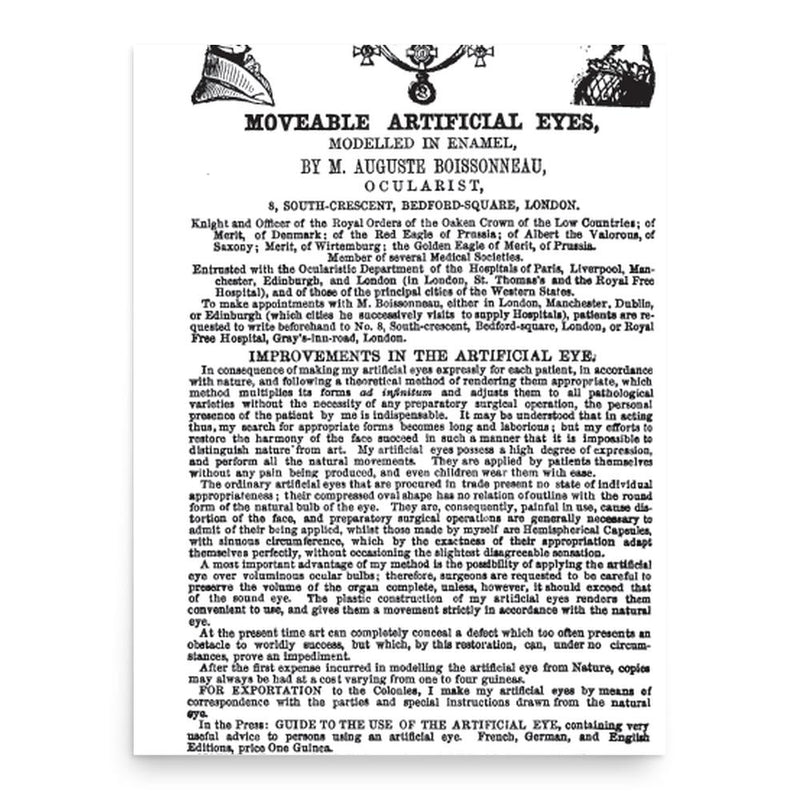 Auguste Boissonneau poster print, in size 18x24 inches.