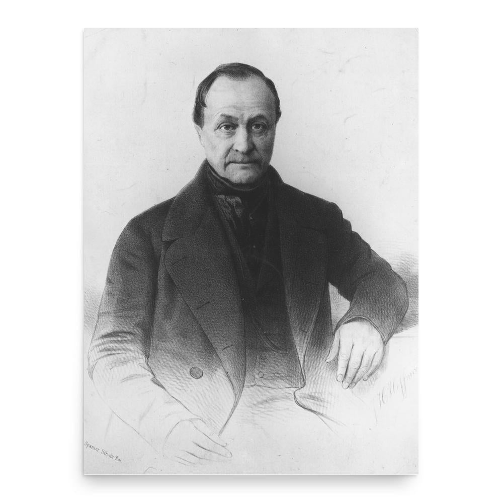 Auguste Comte poster print, in size 18x24 inches.