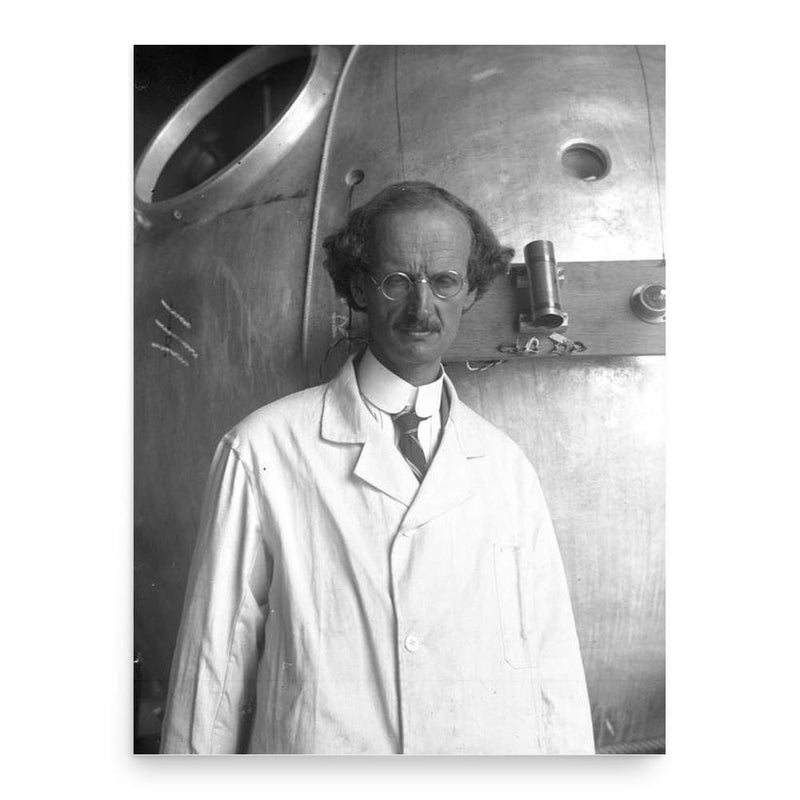 Auguste Piccard poster print, in size 18x24 inches.