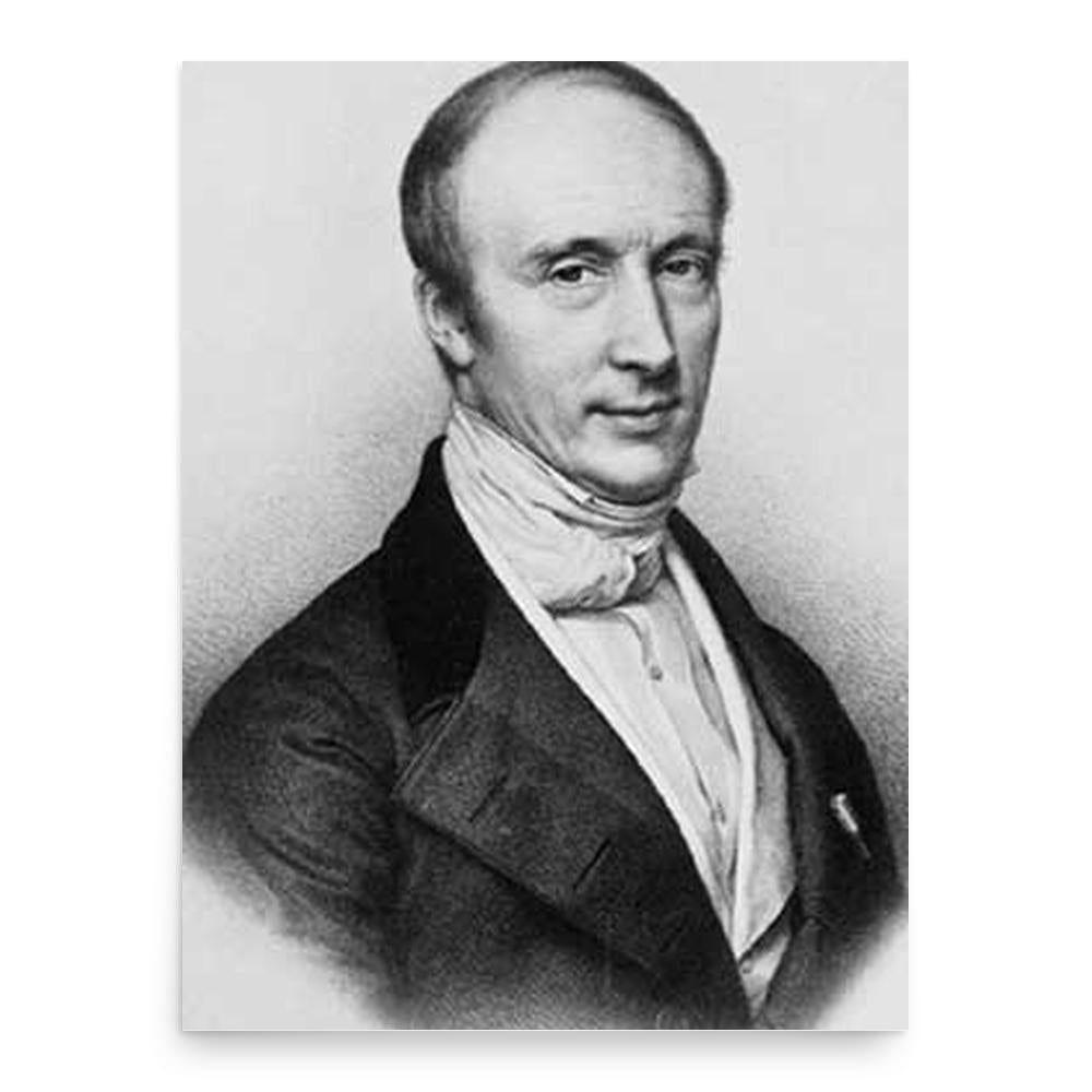 Augustin-Louis Cauchy poster print, in size 18x24 inches.