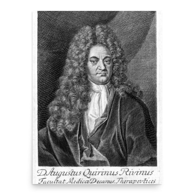Augustus Quirinus Rivinus poster print, in size 18x24 inches.