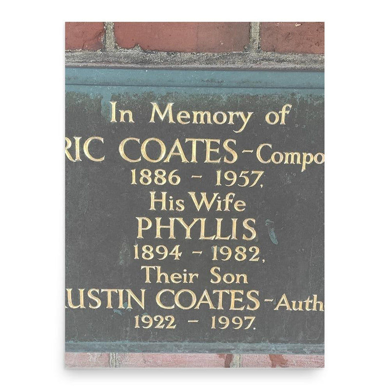 Austin Coates poster print, in size 18x24 inches.