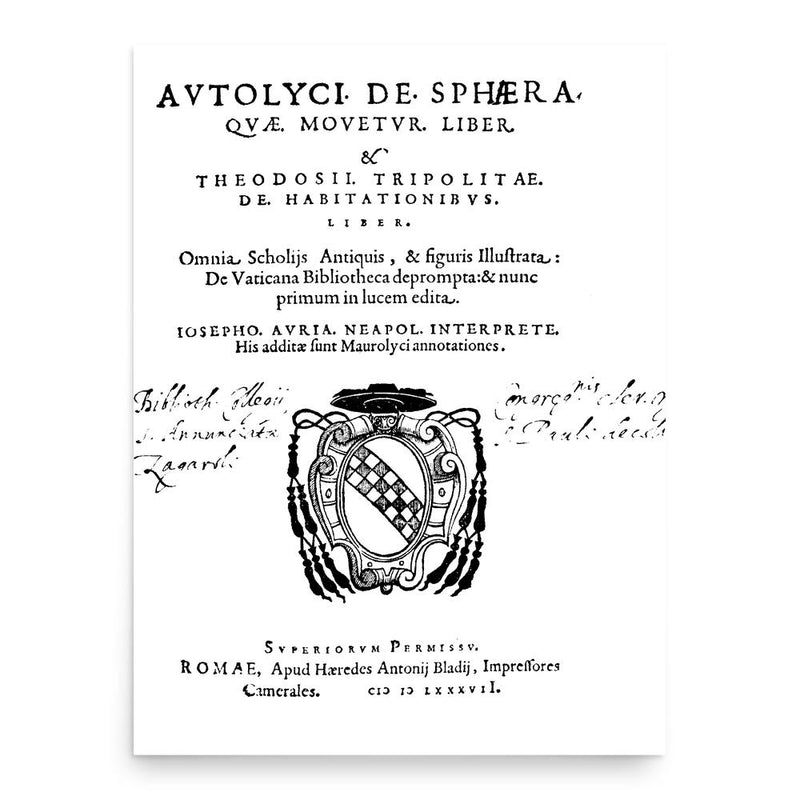 Autolycus of Pitane poster print, in size 18x24 inches.