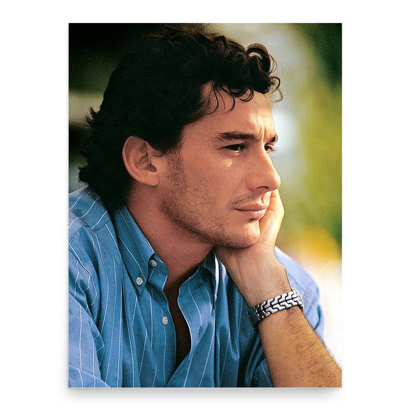 Ayrton Senna poster print, in size 18x24 inches.