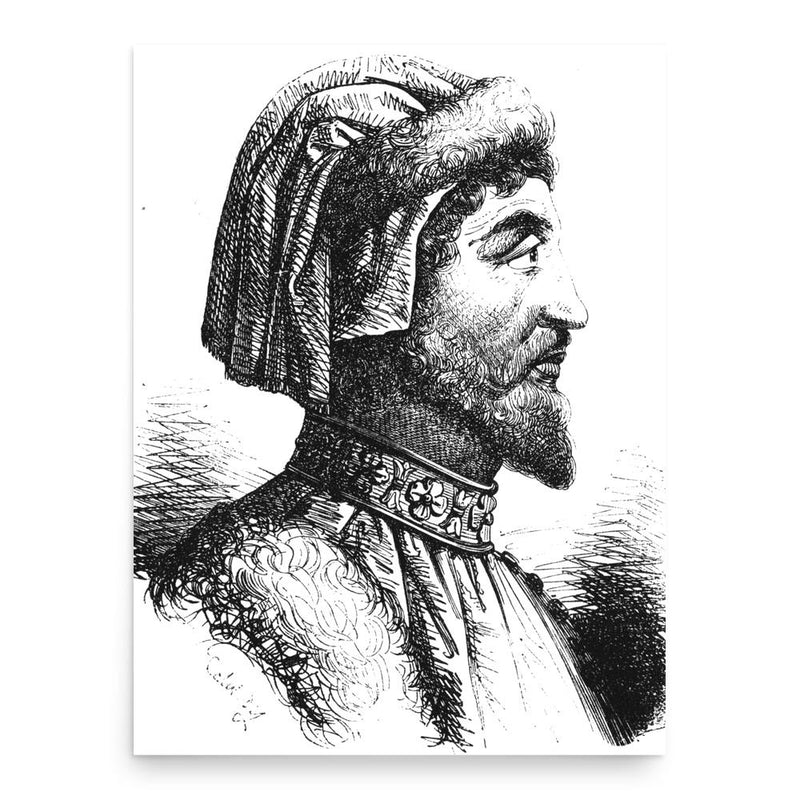 Azzone Visconti poster print, in size 18x24 inches.