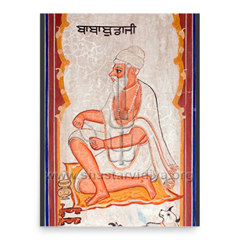 Baba Buddha poster print, in size 18x24 inches.