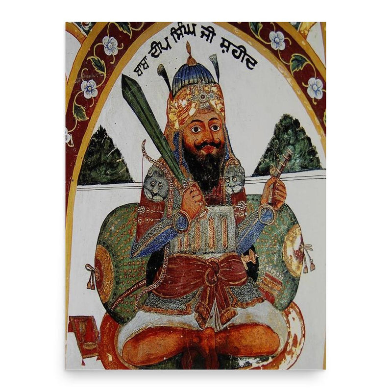 Baba Deep Singh poster print, in size 18x24 inches.