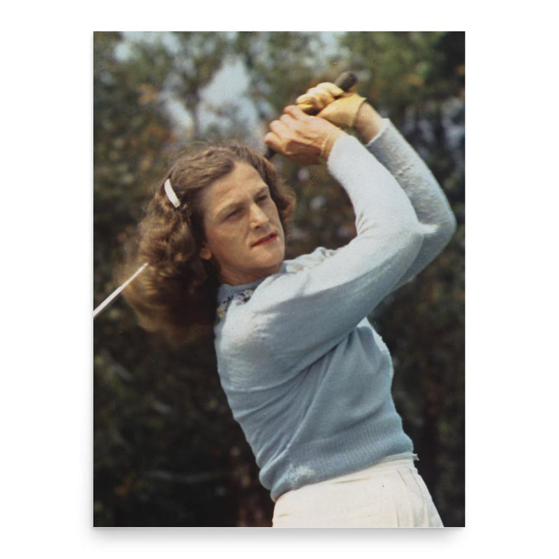 Babe Didrikson Zaharias poster print, in size 18x24 inches.