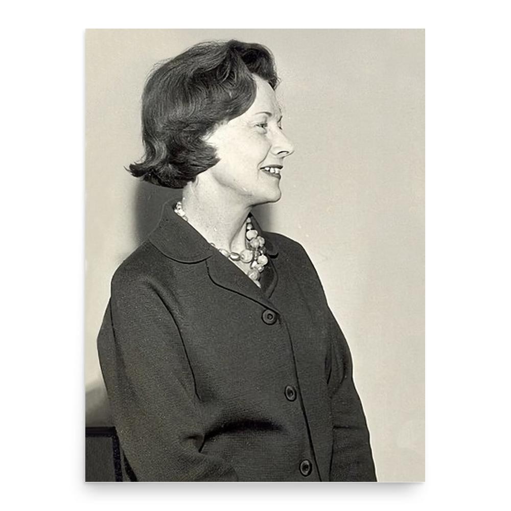 Barbara Castle poster print, in size 18x24 inches.