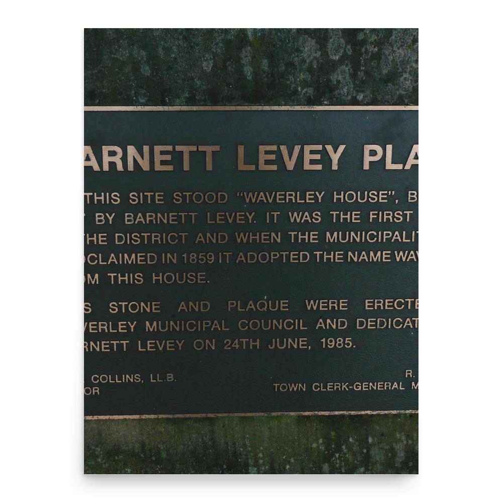 Barnett Levey poster print, in size 18x24 inches.