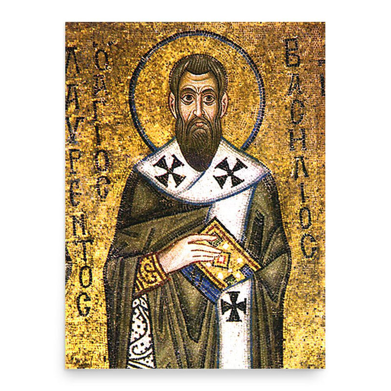 Basil of Caesarea poster print, in size 18x24 inches.