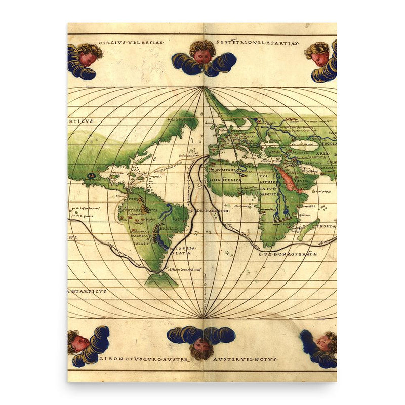 Battista Agnese poster print, in size 18x24 inches.