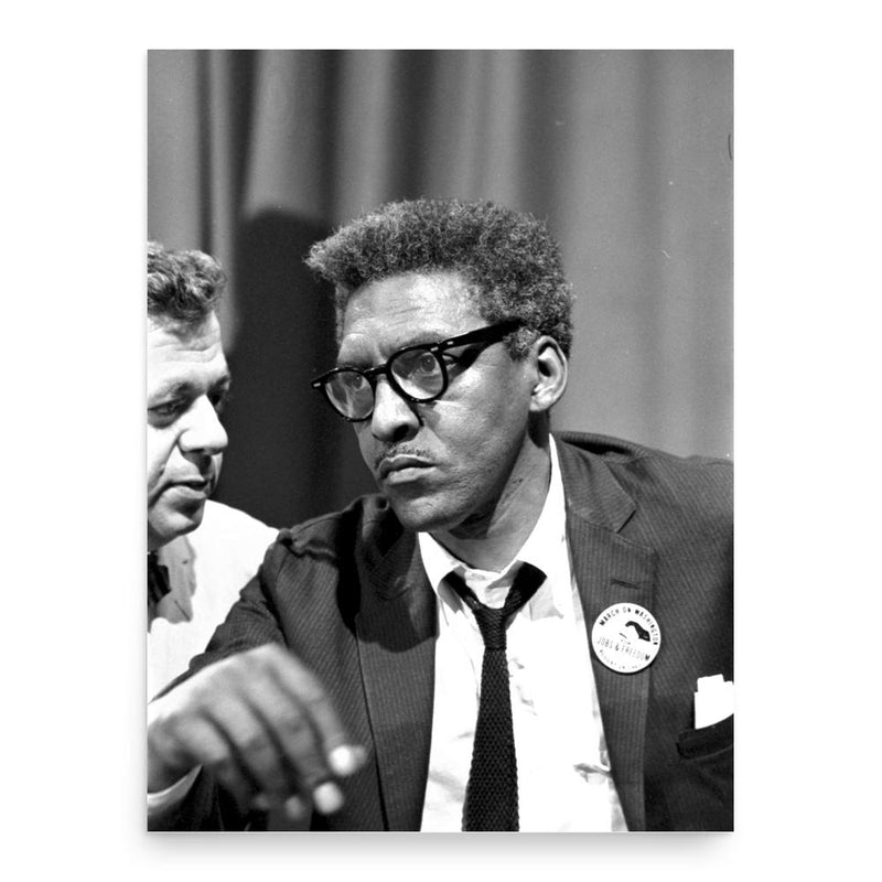 Bayard Rustin poster print, in size 18x24 inches.