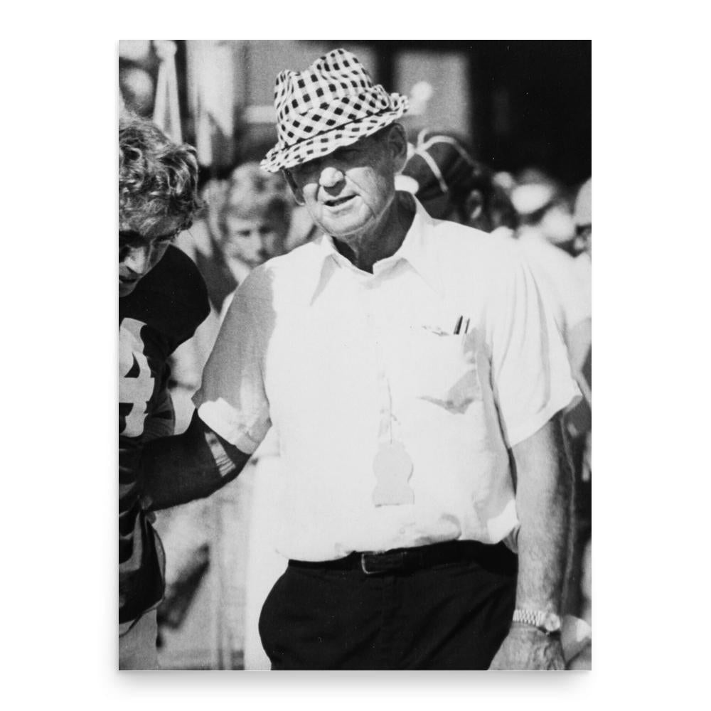 Bear Bryant poster print, in size 18x24 inches.