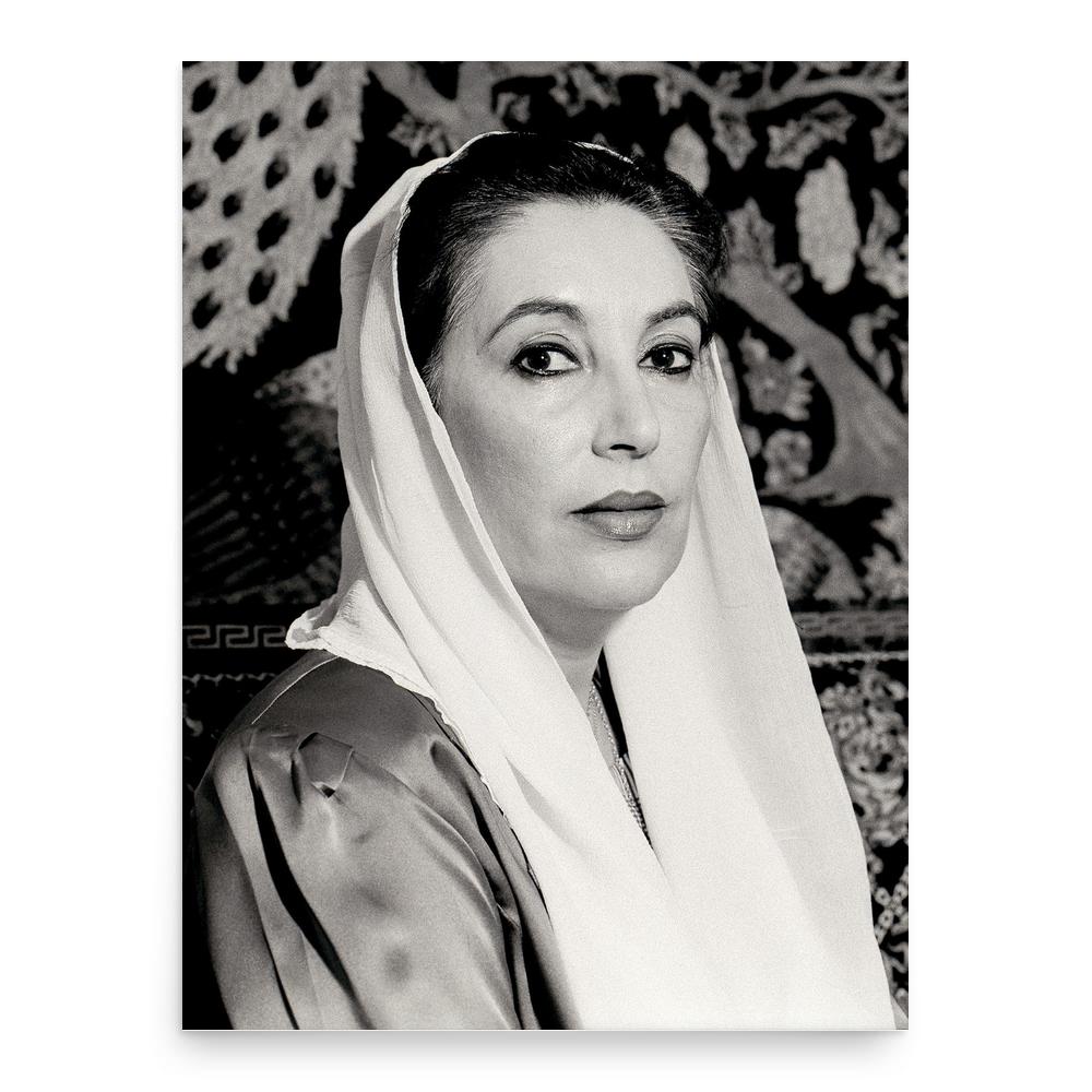 Benazir Bhutto poster print, in size 18x24 inches.