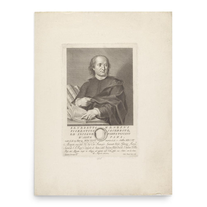 Benedetto Menzini poster print, in size 18x24 inches.
