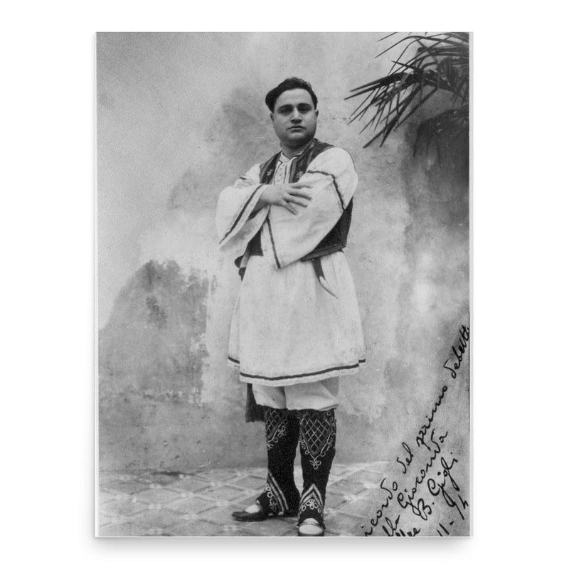 Beniamino Gigli poster print, in size 18x24 inches.