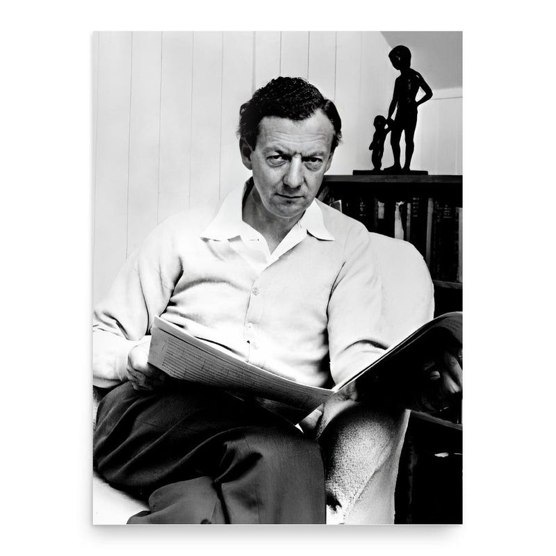 Benjamin Britten poster print, in size 18x24 inches.