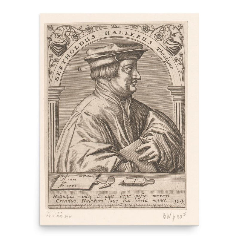 Berchtold Haller poster print, in size 18x24 inches.