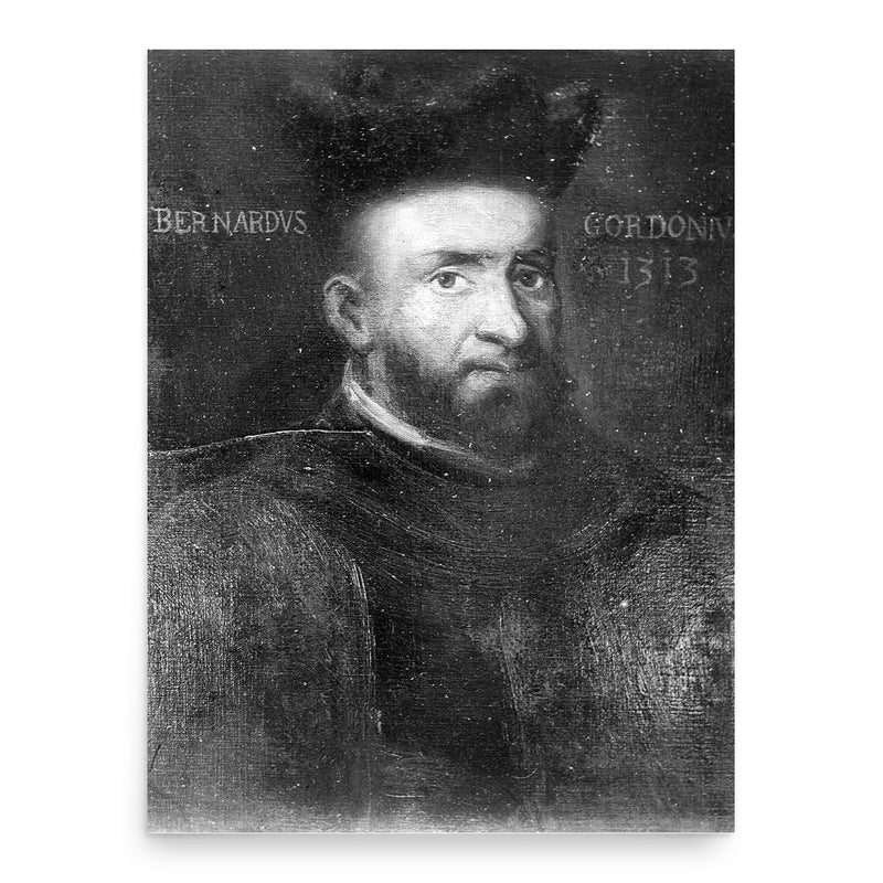 Bernard de Gordon poster print, in size 18x24 inches.