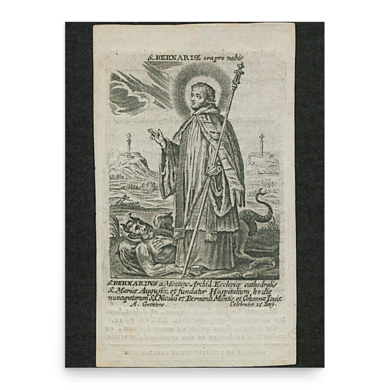 Bernard of Menthon poster print, in size 18x24 inches.