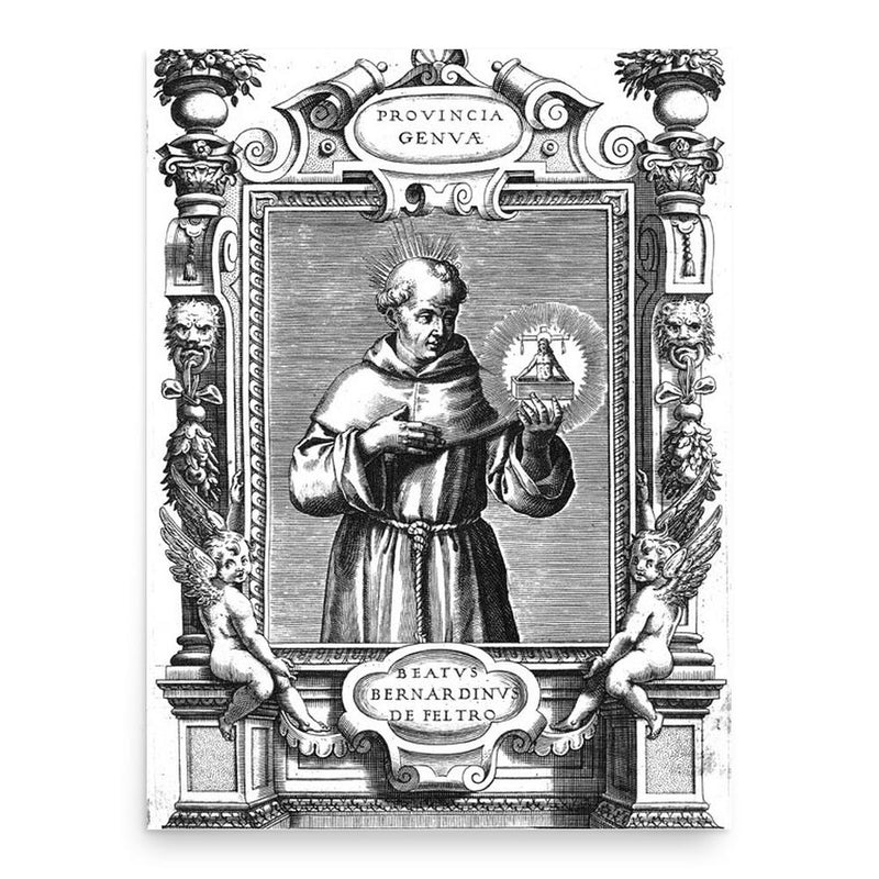 Bernardine of Feltre poster print, in size 18x24 inches.