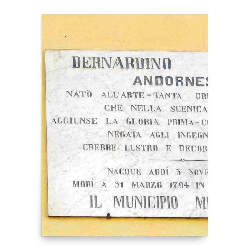 Bernardino Galliari poster print, in size 18x24 inches.