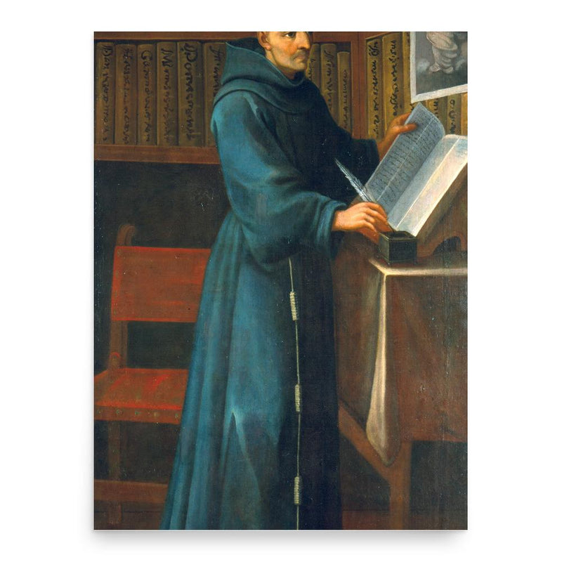 Bernardino de Sahagún poster print, in size 18x24 inches.
