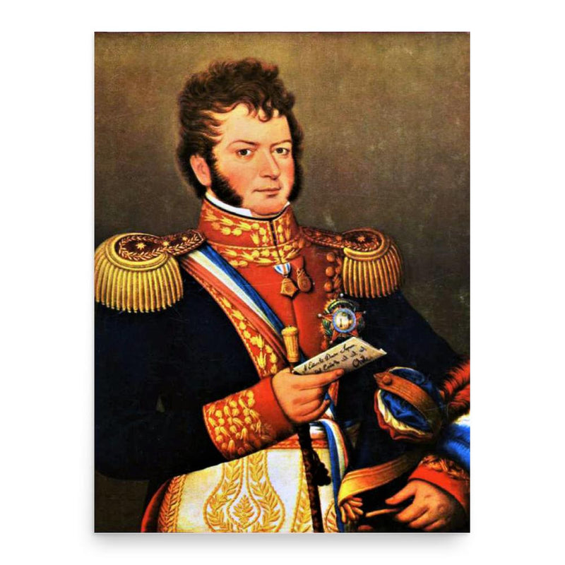 Bernardo O'Higgins poster print, in size 18x24 inches.