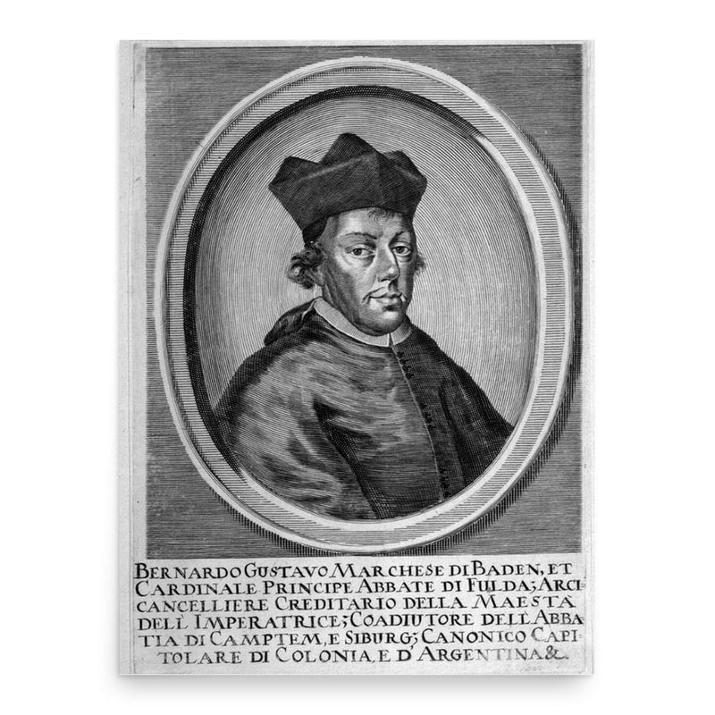 Bernhard Gustav of Baden-Durlach poster print, in size 18x24 inches.