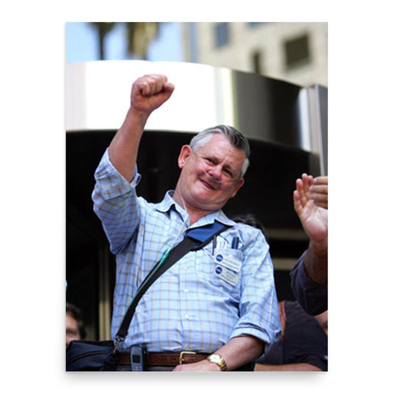Bernie Banton poster print, in size 18x24 inches.