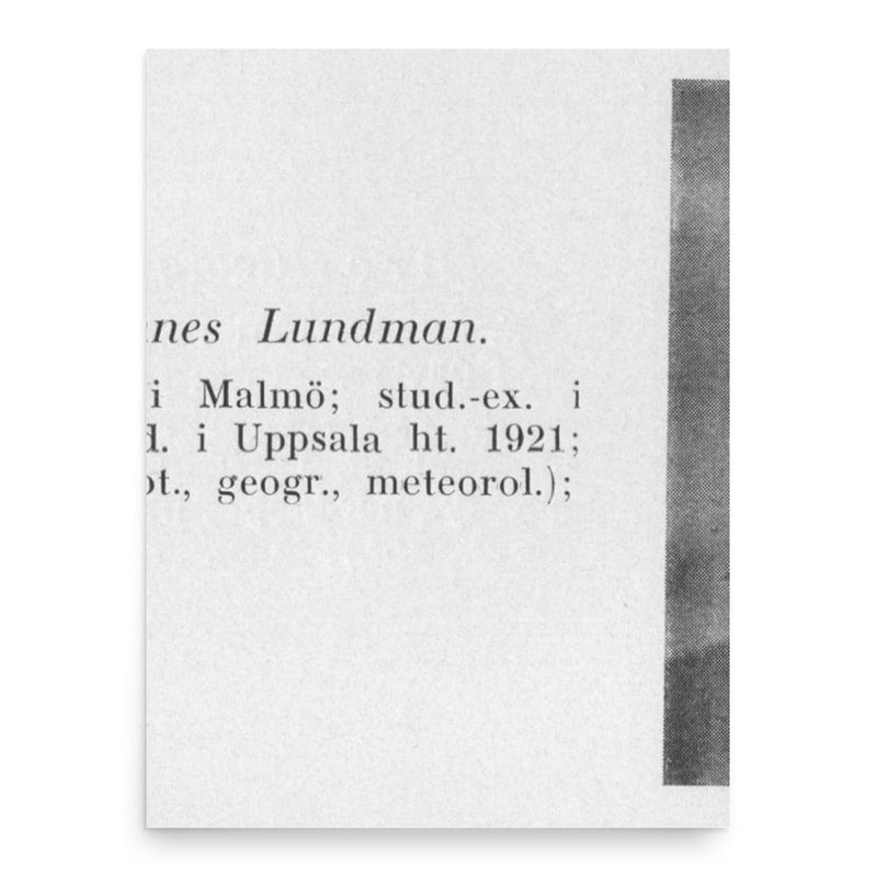 Bertil Lundman poster print, in size 18x24 inches.